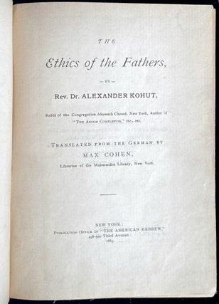 Item 54612. THE ETHICS OF THE FATHERS