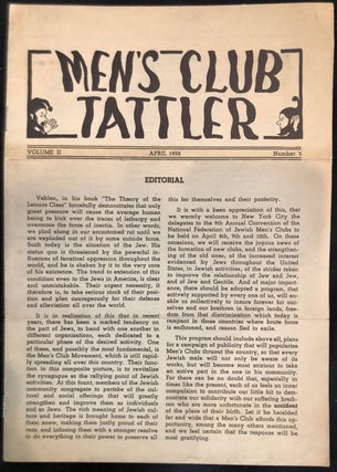 Item 54634. MEN'S CLUB TATTLER. VOL II, NR 5. (APRIL 1938)