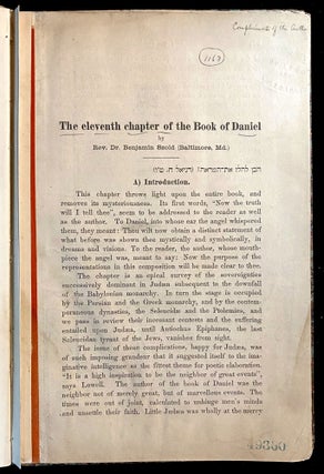 Item 54859. THE ELEVENTH CHAPTER OF THE BOOK OF DANIEL [INSCRIBED BY AUTHOR]