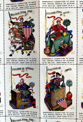 Item 222033. [FOUR SETS OF STAMPS DESIGNED BY ARTHUR SZYK, WITH RELATED LETTER AND PAMPHLETS, SIX ITEMS TOTAL].