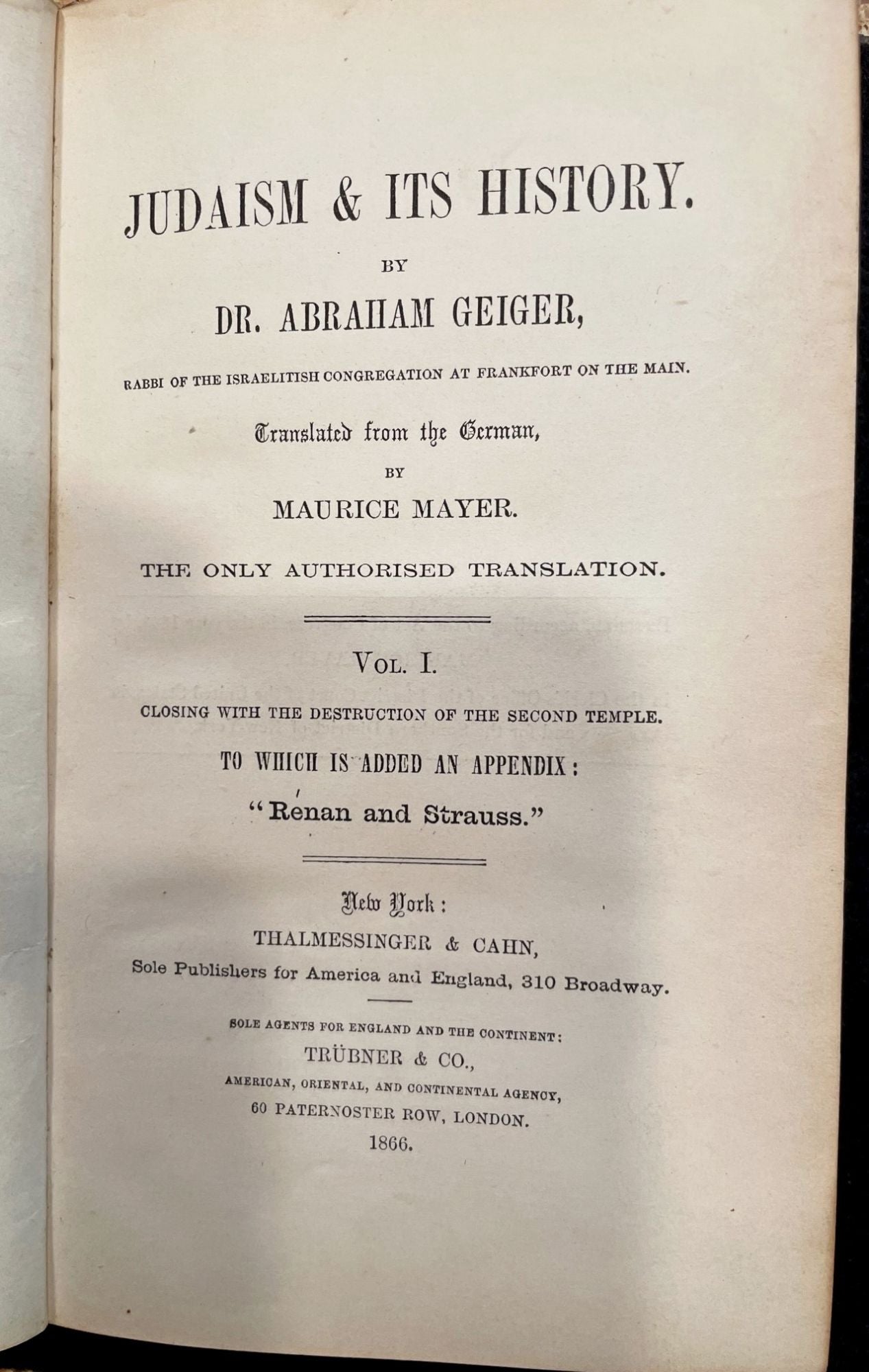 JUDAISM AND ITS HISTORY … CLOSING WITH THE DESTRUCTION OF THE SECOND ...