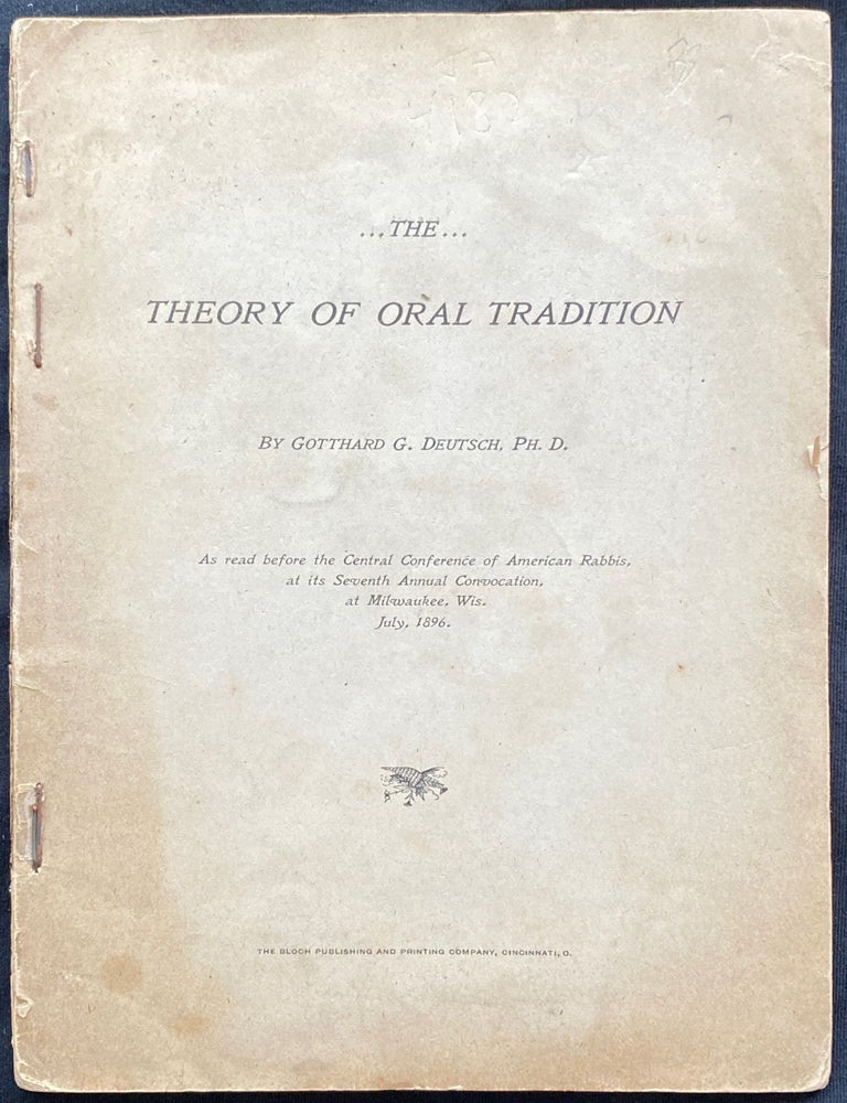 Item 265099. THE THEORY OF ORAL TRADITION