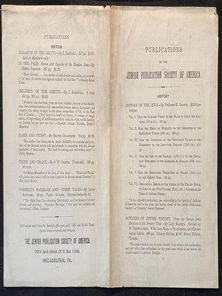 Item 265379. PUBLICATIONS OF THE JEWISH PUBLICATION SOCIETY OF AMERICA