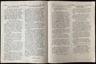 Item 266073. JPF TIDINGS. THE NEWS-LETTER OF THE JEWISH PEACE FELLOWSHIP–AN ORGANIZATION OF JEWISH PACIFISTS. VOL I, NRS 2, 3, & 4 [OCT 1942, FEB 1943, JUNE 1943]; VOL. II, NR 3 [FEB. 1944]; VOL III, NR 1 [JULY 1946]; VOL. IV, NRS 1 & 2 [SEPT & NOV. 1947. [7 ISSUES TOTAL]