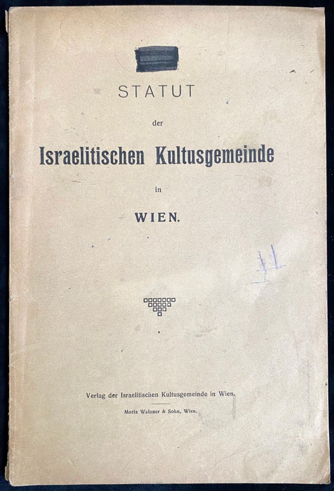 Item 266097. STATUT DER ISRAELITISCHEN KULTUSGEMEINDE IN WIEN [1920, WITH VOTING RULES INSERT]