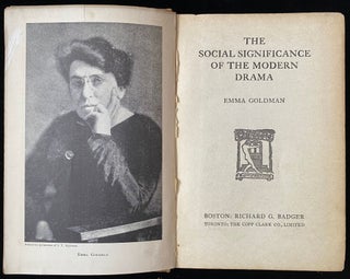 Item 266200. THE SOCIAL SIGNIFICANCE OF THE MODERN DRAMA [SIGNED BY AUTHOR]