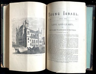 Item 266818. YOUNG ISRAEL: AN ILLUSTRATED MAGAZINE FOR YOUNG PEOPLE. VOLUMES III-VI [3-6], 1873-1879. VOL. III, NRS. 1-3, 5-6, 9, 11-12 (9 ISSUES); VOL. IV, NRS. 1-12; VOL. V, NRS. 1-12; VOL. VI, NRS. 1-12. ALL INCLUDE VOLUME TITLES AND TABLES OF CONTENT. [45 ISSUES IN 4 VOLUMES, NEARLY HALF OF ALL ISSUES PUBLISHED]