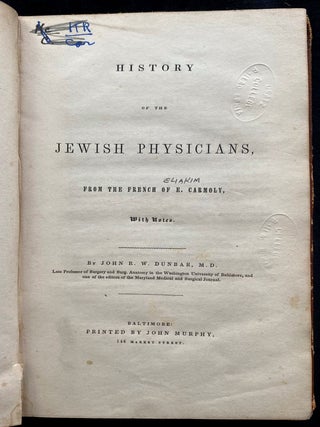 Item 267071. HISTORY OF THE JEWISH PHYSICIANS
