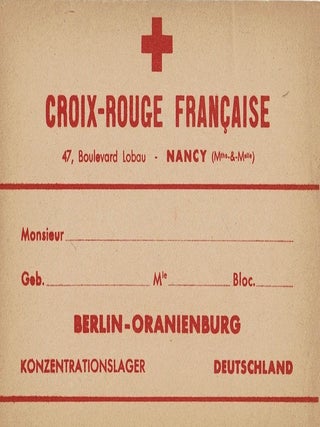 BERLIN-ORANIENBURG KONZENTRATIONSLAGER DEUTSCHLAND. Original Red Cross.