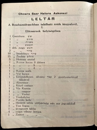 Item 280746. A CHEWRA SAAR HATORA ASHKENAZI MEGHIVÓJA ÉS ZÁRSZÁMADÁSA. 1927. JANUÁR 1-TÖL – 1927. DECEMBER 31-IG TERJEDÖ IDÖRE.