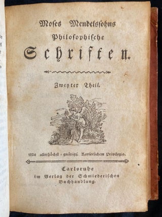 Item 280826. PHILOSOPHISCHE SCHRIFTEN. COMPLETE IN 2 VOLUMES, BOUND TOGETHER AS ISSUED.