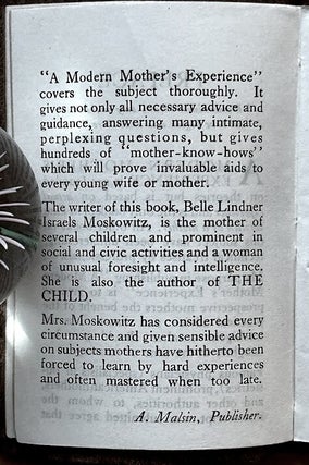 Item 280968. A MODERN MOTHER'S EXPERIENCE.