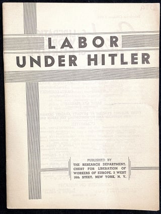 Item 281197. LABOR UNDER HITLER
