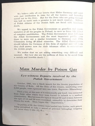 Item 281199. STOP THEM NOW. GERMAN MASS MURDER OF JEWS IN POLAND.