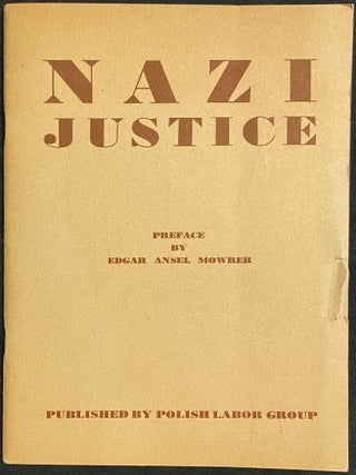 Item 281252. NAZI JUSTICE: NAZI LAW FOR POLES AND JEWS