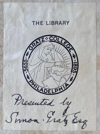 Item 281590. KOL YA’AKOV. KOUL JACOB IN DEFENCE OF THE JEWISH RELIGION: CONTAINING THE ARGUMENTS OF THE REV. C.F. FREY, ONE OF THE COMMITTEE OF THE LONDON SOCIETY FOR THE CONVERSION OF THE JEWS, AND ANSWERS THERETO