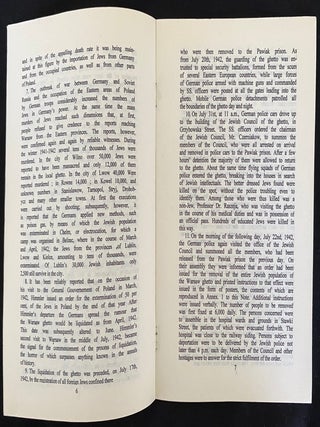 Item 281601. THE MASS EXTERMINATION OF JEWS IN GERMAN OCCUPIED POLAND: NOTE ADDRESSED TO THE GOVERNMENTS OF THE UNITED NATIONS ON DECEMBER 10TH, 1942, AND OTHER DOCUMENTS
