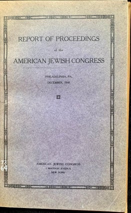 Item 281623. REPORT OF PROCEEDINGS OF THE AMERICAN JEWISH CONGRESS.