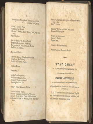 Item 281632. TWELVE SERMONS DELIVERED IN THE NEW TEMPLE OF THE ISRAELITES AT HAMBURGH. TRANSLATED FROM THE GERMAN BY ANNA MARIA GOLDSMID. FIRST AMERICAN EDITION.