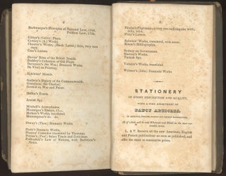 Item 281632. TWELVE SERMONS DELIVERED IN THE NEW TEMPLE OF THE ISRAELITES AT HAMBURGH. TRANSLATED FROM THE GERMAN BY ANNA MARIA GOLDSMID. FIRST AMERICAN EDITION.