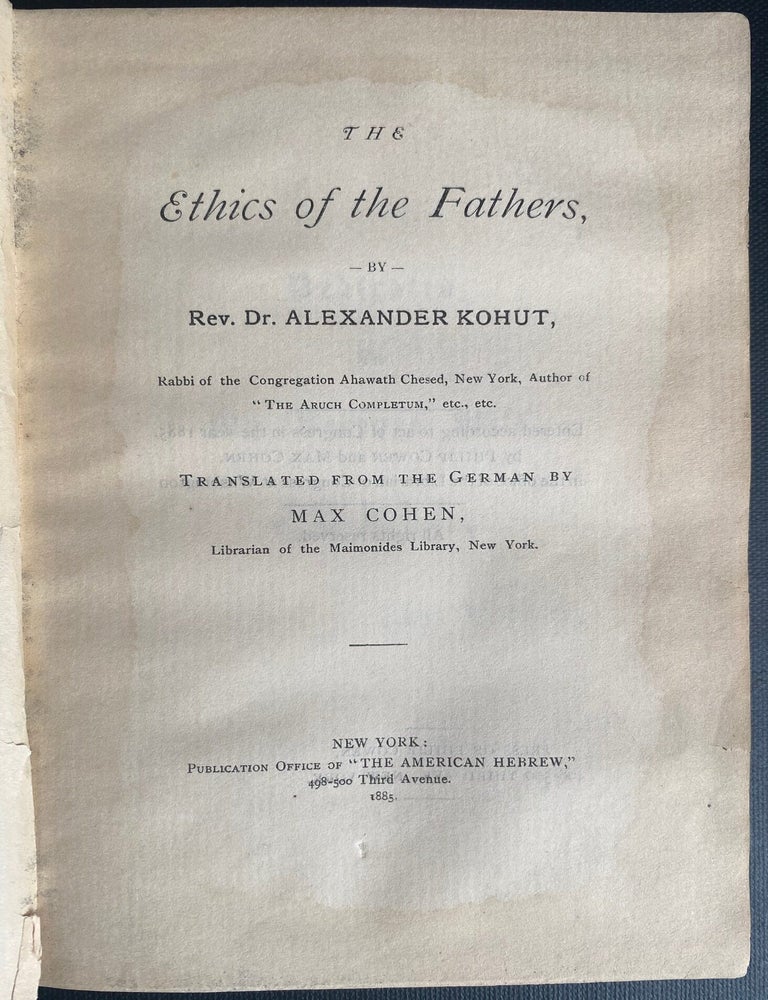 Item 281633. THE ETHICS OF THE FATHERS