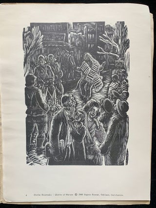 Item 281650. GHETTO OF WARSAW; 16 WOODCUTS [ANTI-NAZI ACTIVIST RABBI JOACHIM PRINZ&rsquo;S COPY WITH HIS STAMP]