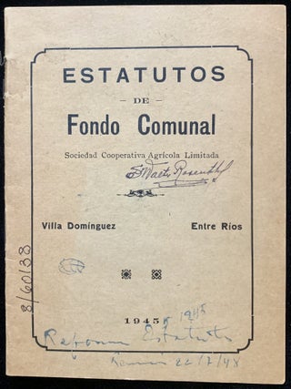 Item 281663. ESTATUTOS DE FONDO COMUNAL SOCIEDAD COOPERATIVA AGRICOLA LIMITADA