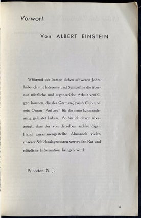 Item 281683. AUFBAU ALMANAC: THE IMMIGRANT’S HANDBOOK. 1941/5701