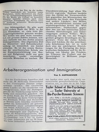 Item 281683. AUFBAU ALMANAC: THE IMMIGRANT&rsquo;S HANDBOOK. 1941/5701