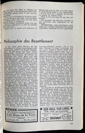 Item 281683. AUFBAU ALMANAC: THE IMMIGRANT’S HANDBOOK. 1941/5701