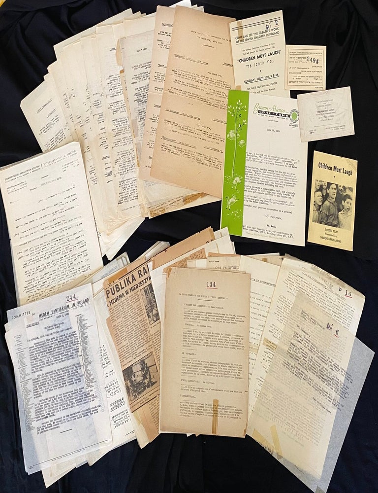 Item 281701. [LARGE ARCHIVE: 1937-1939 INTERNATIONAL DISTRIBUTION OF THE POLISH-YIDDISH FILM, &ldquo;MIR KUMEN ON,&rdquo; BY ALEKSANDER FORD, ON THE CHILDREN OF THE BUND&rsquo;S MEDEM SANITORIUM IN POLAND]