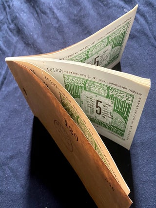 Item 281705. [ILLUSTRATED FUNDRAISING RECEIPT BOOK] GEZ.[ELSHAFT] KINDER SANATORYE IN MIEDZESHIN