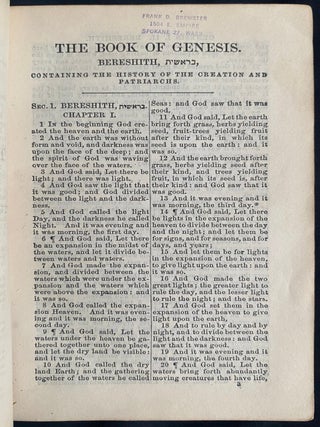 Item 281734. THE TWENTY-FOUR BOOKS OF THE HOLY SCRIPTURES, CAREFULLY TRANSLATED ACCORDING TO THE MASSORETIC TEXT, AFTER THE BEST JEWISH AUTHORITIES. TORAH, NEVI'IM VE-KHETUVIM.